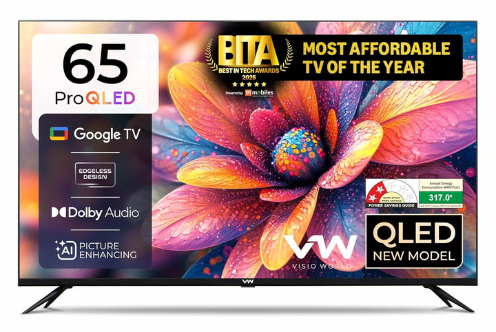 VW 165 cm (65 inches) GQ1 Pro Series 4K Ultra HD Smart QLED Google TV ...