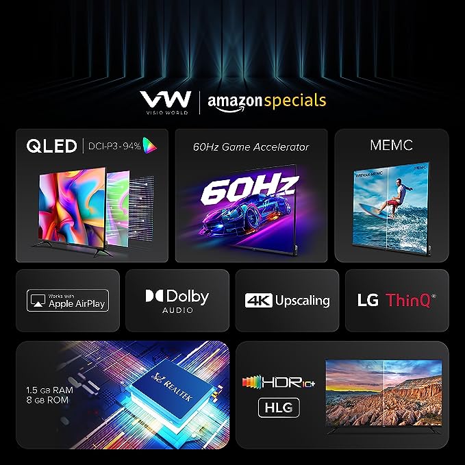 VW 126 cm (50 inches) QL Frameless Series 4K Ultra HD Smart QLED TV VW