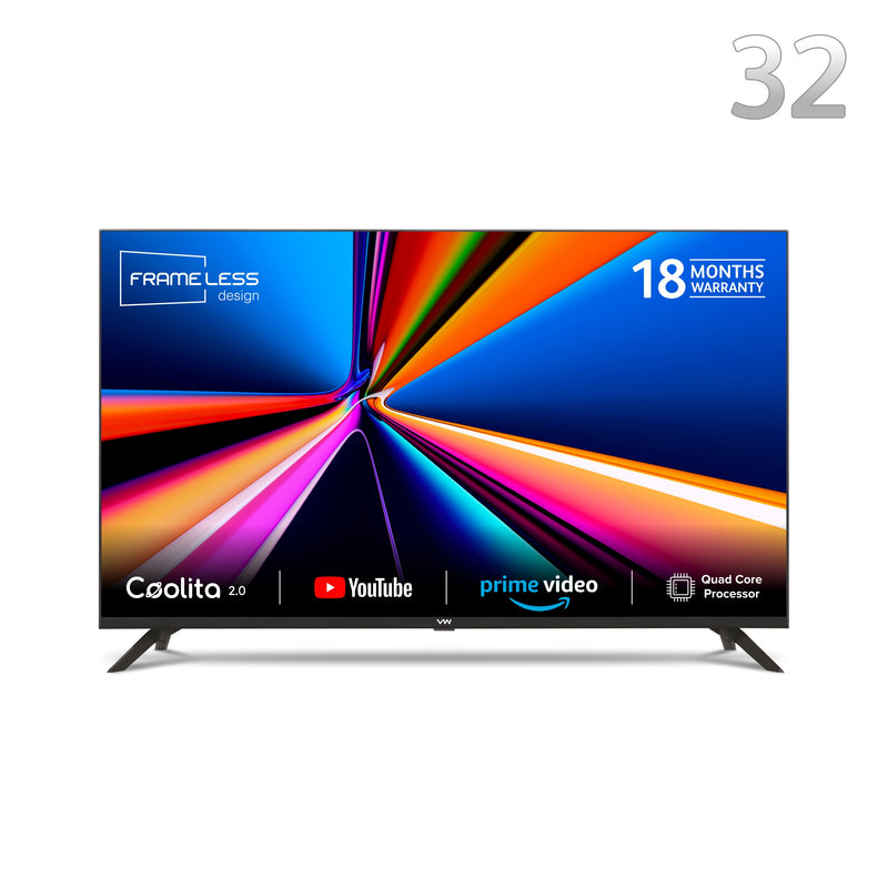 VW 80 cm (32 inches) Linux Series Frameless HD Ready Smart LED TV
