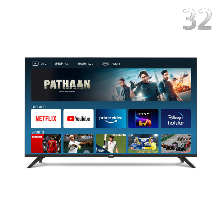 VW 80 cm (32 inches) HD Ready Android Smart LED TV VW32PRO (Black)